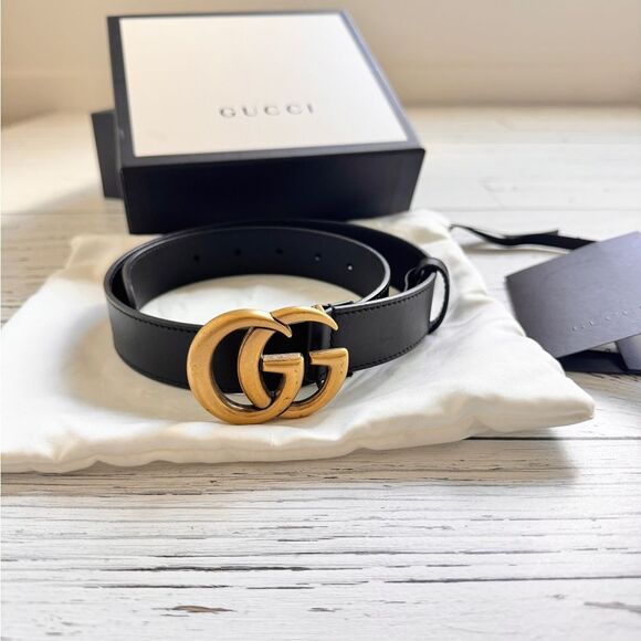 Authentic - GUCCI Double G Marmot belt - Picture 1 of 7